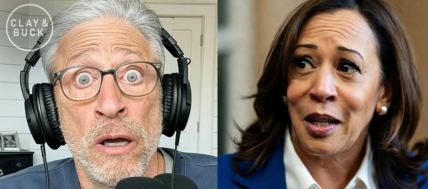 Kamala Still Defends Biden’s Mental Fitness -- Even Jon Stewart Isn't Buying It